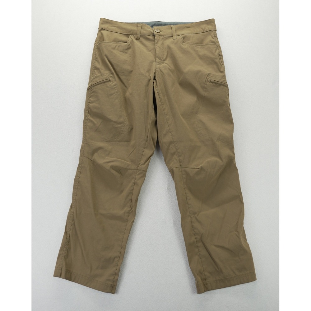 Eddie Bauer Rainier Tech Pants Mens 36x30 Tan Hiking Outdoor Nylon Double Zipper